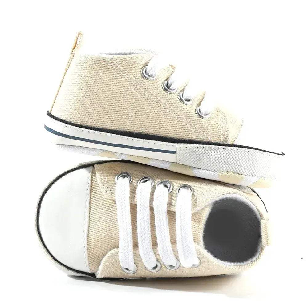 Star Print Canvas Baby Sneakers First Walkers Anti Slip Shoes - ToylandEU