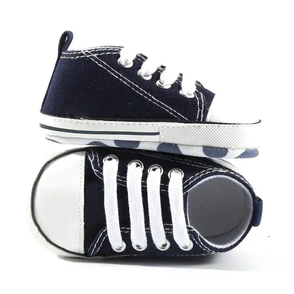 Star Print Canvas Baby Sneakers First Walkers Anti Slip Shoes - ToylandEU