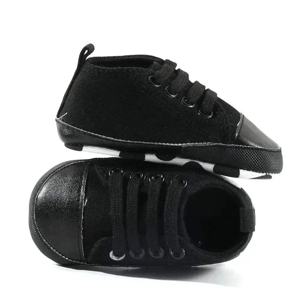 Star Print Canvas Baby Sneakers First Walkers Anti Slip Shoes - ToylandEU