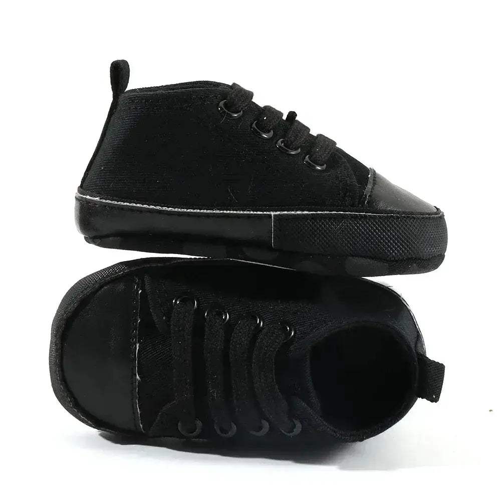 Star Print Canvas Baby Sneakers First Walkers Anti Slip Shoes - ToylandEU