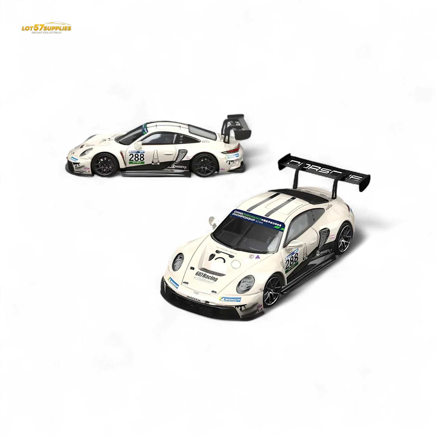 SR STAR RACE Porsche 911 GT3 Racing Milky White No.288 Racing 1:64 - ToylandEU