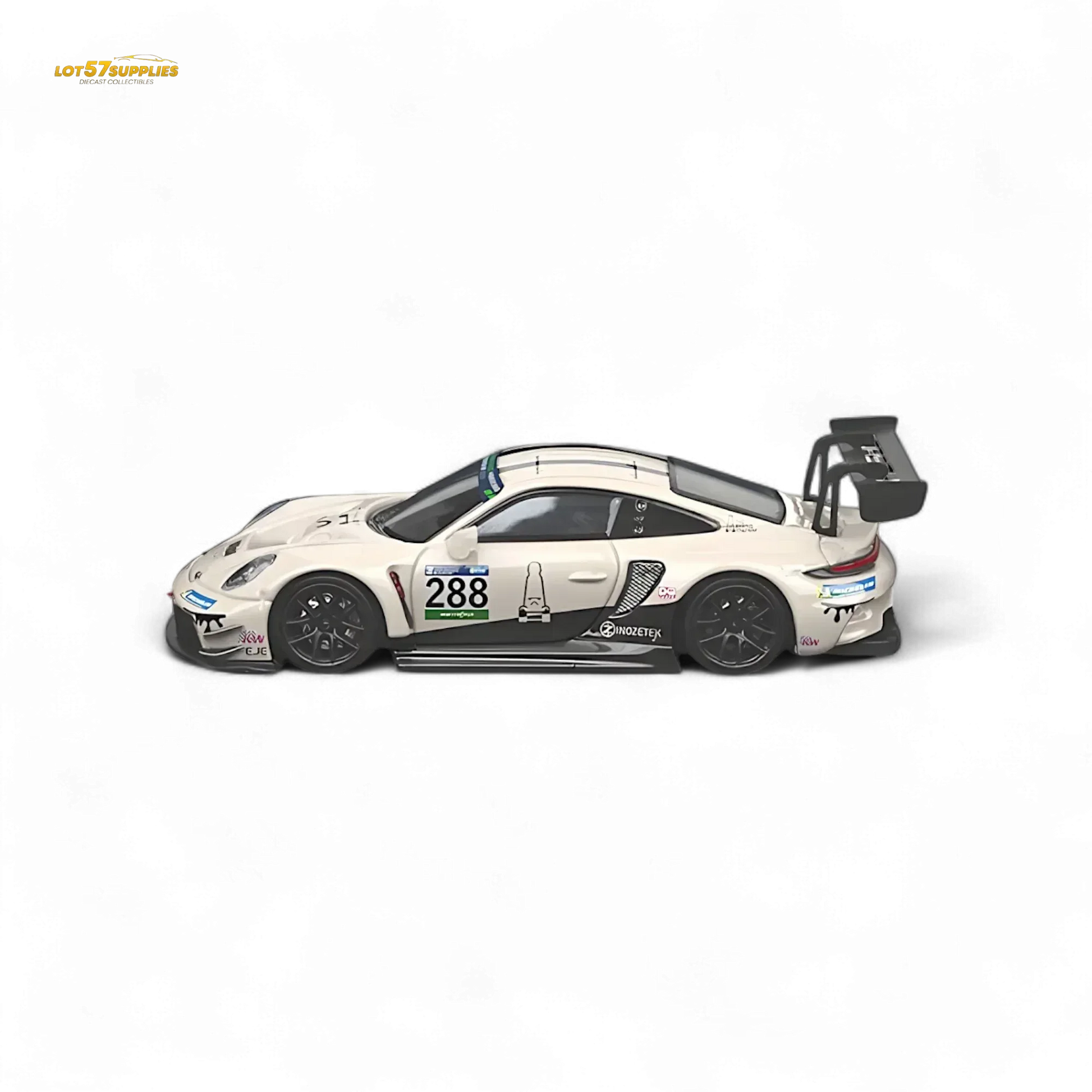 SR STAR RACE Porsche 911 GT3 Racing Milky White No.288 Racing 1:64 - ToylandEU