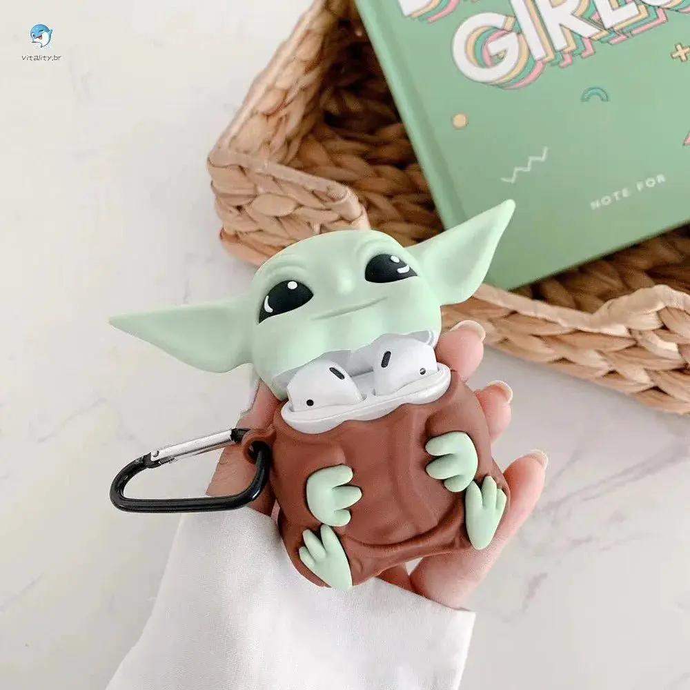 Star Wars Airpod Case Mandalorian Baby Yoda Grogu Silicon bumper keychain - Minifigure Toys