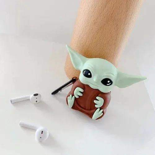 Star Wars Airpod Case Mandalorian Baby Yoda Grogu Silicon bumper keychain - Minifigure Toys