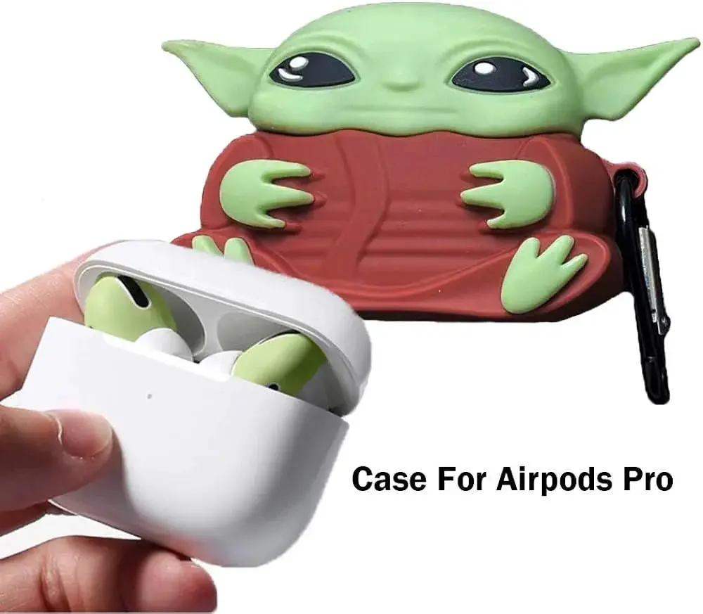 Star Wars Airpod Case Mandalorian Baby Yoda Grogu Silicon bumper keychain - Minifigure Toys