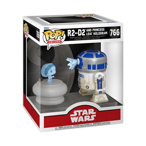 Funko Pop Bobblehead | Star Wars R2 D2 With Leia | Deluxe 6 Inch | Age 3 Plus