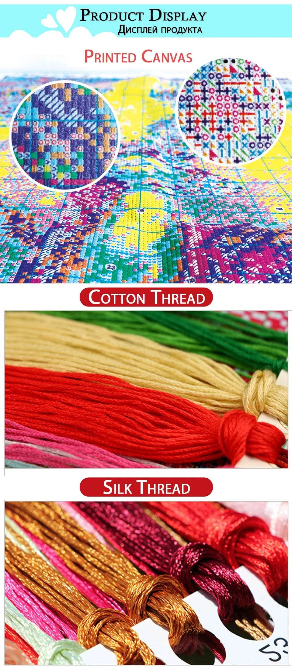 Starry Night Aurora Cross Stitch Kit - 14ct/11ct Counted Embroidery Set with Threads for Handmade Crafts and Gifts - ToylandEU