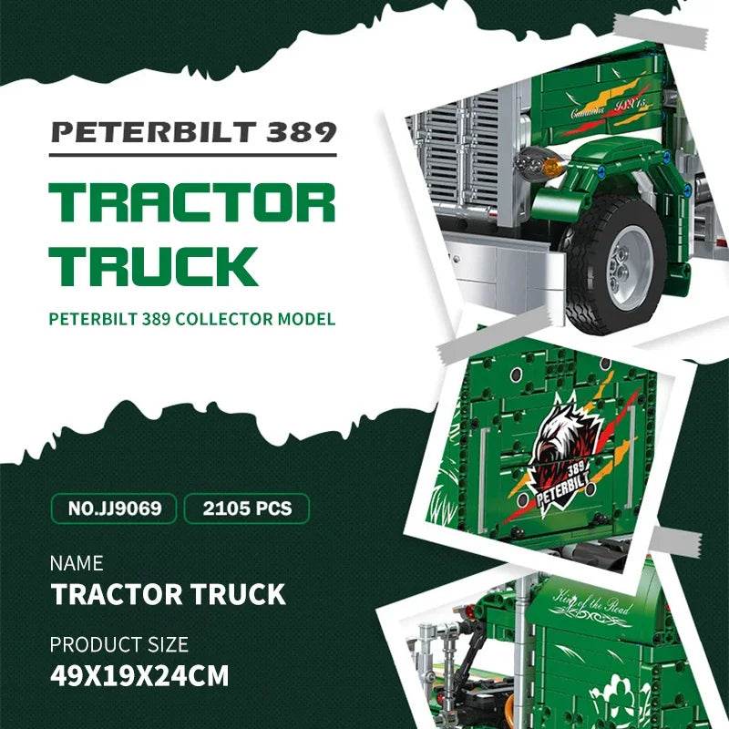 Static Version DIY Trailer Truck Model Building Block Toy - ToylandEU