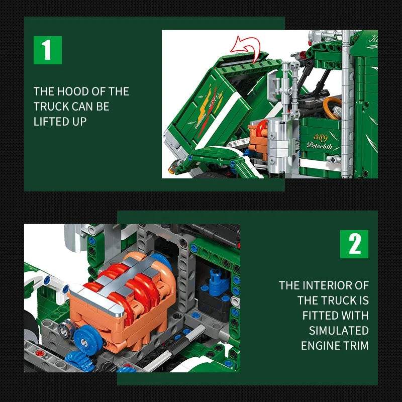 Static Version DIY Trailer Truck Model Building Block Toy - ToylandEU