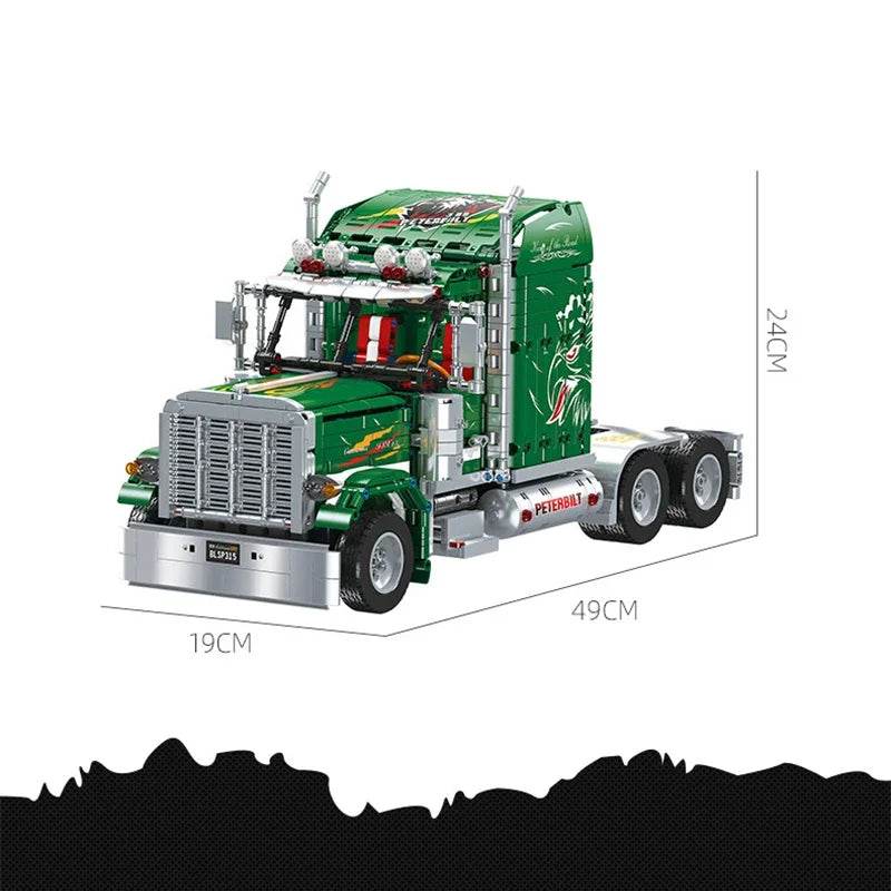 Static Version DIY Trailer Truck Model Building Block Toy - ToylandEU