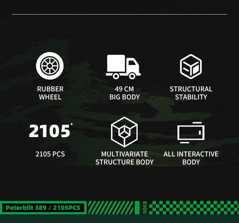 Static Version DIY Trailer Truck Model Building Block Toy - ToylandEU