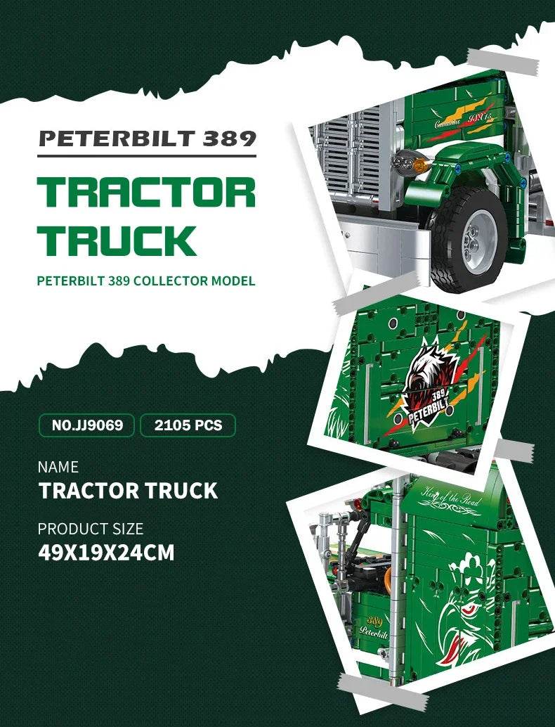 Static Version DIY Trailer Truck Model Building Block Toy - ToylandEU