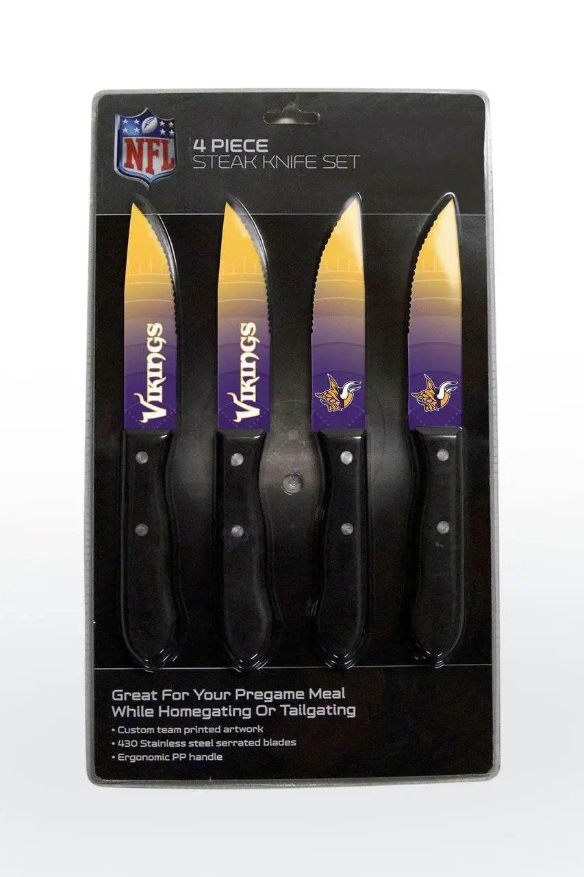  Minnesota Vikings Stainless Steel Steak Knife Set 4 Pack -  ToylandEU™