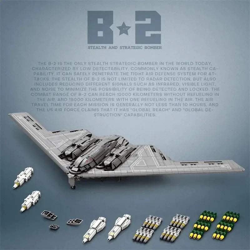 Stealth Bomber Building Blocks Set 2063 Pieces Lego Compatible - ToylandEU