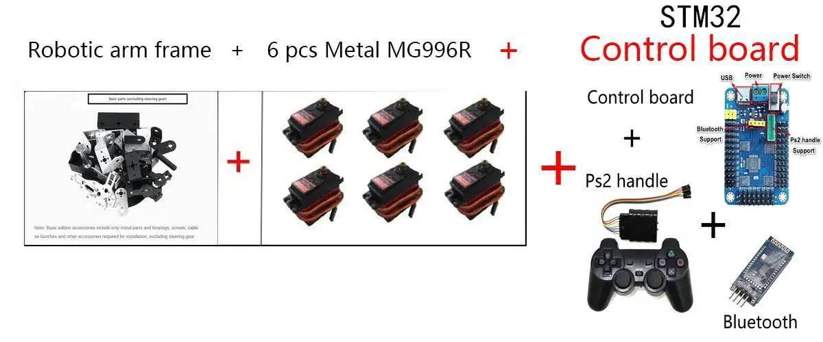  Steam DIY 6 DOF Robot Arm Claw Kit with Wireless PS2 Control -  -  ToylandEU™