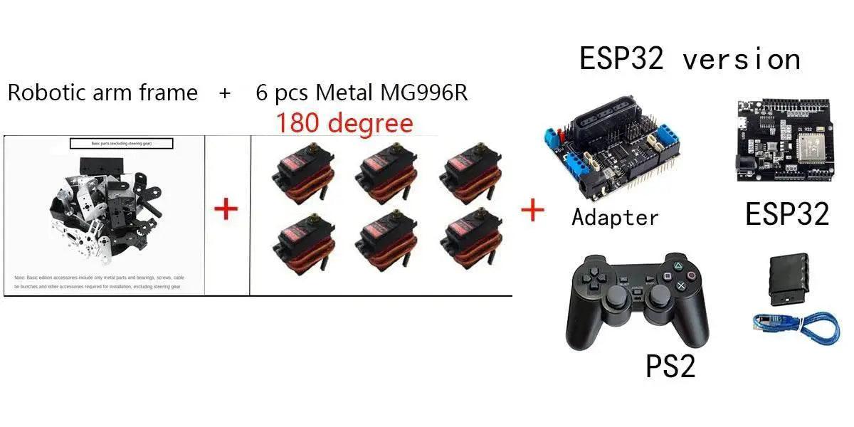  Steam DIY 6 DOF Robot Arm Claw Kit with Wireless PS2 Control -  -  ToylandEU™