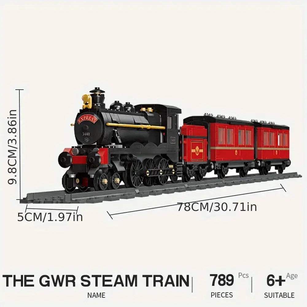 Steam Train Building Blocks Railway Set for Kids Christmas Gift - ToylandEU