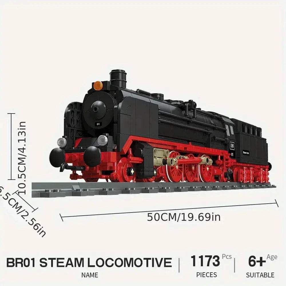 Steam Train Building Blocks Railway Set for Kids Christmas Gift - ToylandEU