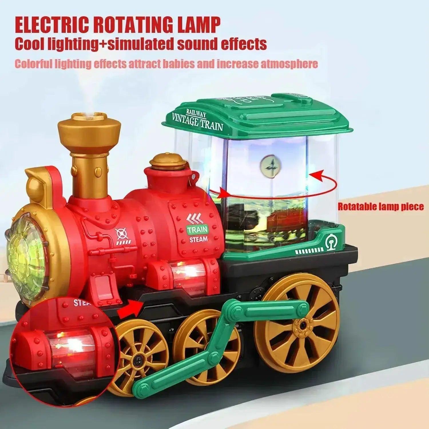  Vintage Steam Train Toy With Smoke Lights And Sound -  ToylandEU™