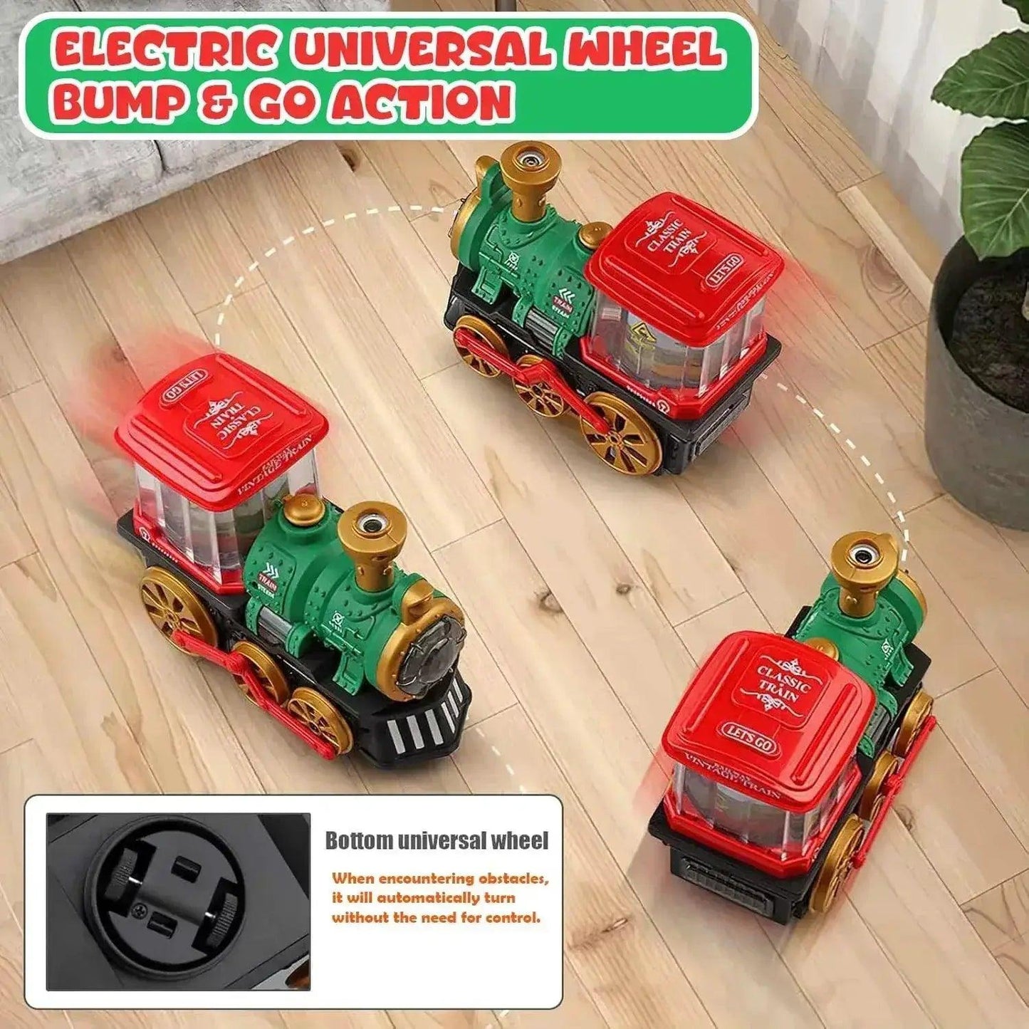  Vintage Steam Train Toy With Smoke Lights And Sound -  ToylandEU™
