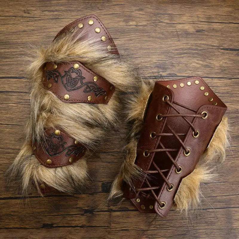 Steampunk Faux Leather Wrist Guards For Cosplay Armor - ToylandEU