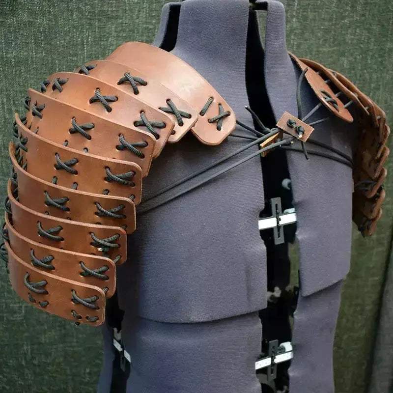 Steampunk Shoulder Armor Pauldrons With Faux Leather - ToylandEU
