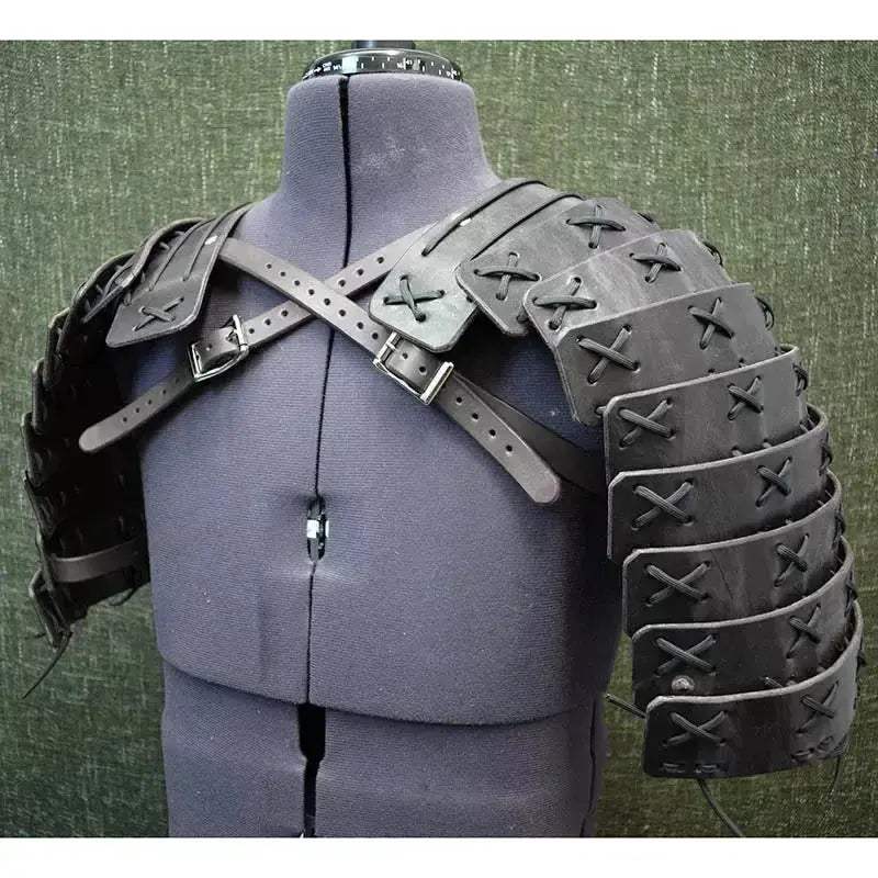Steampunk Shoulder Armor Pauldrons With Faux Leather - ToylandEU