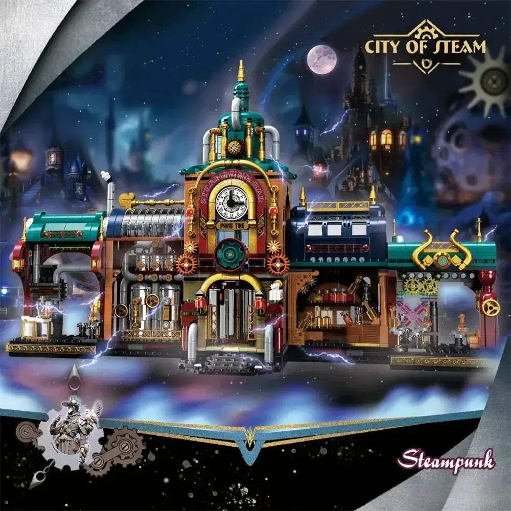 Steampunk Street View Architecture Building Blocks Set Lego Compatible - ToylandEU