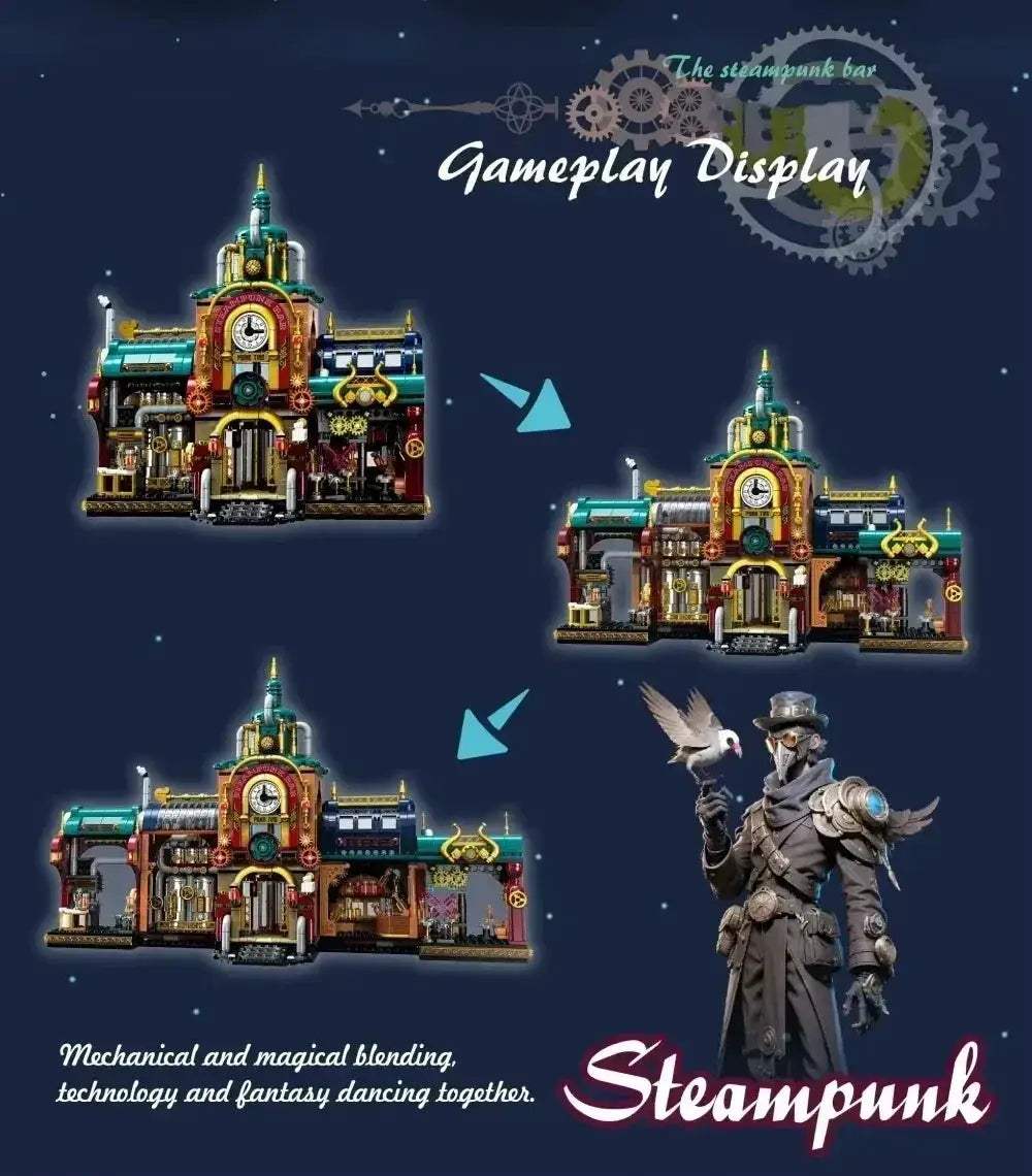 Steampunk Street View Architecture Building Blocks Set Lego Compatible - ToylandEU