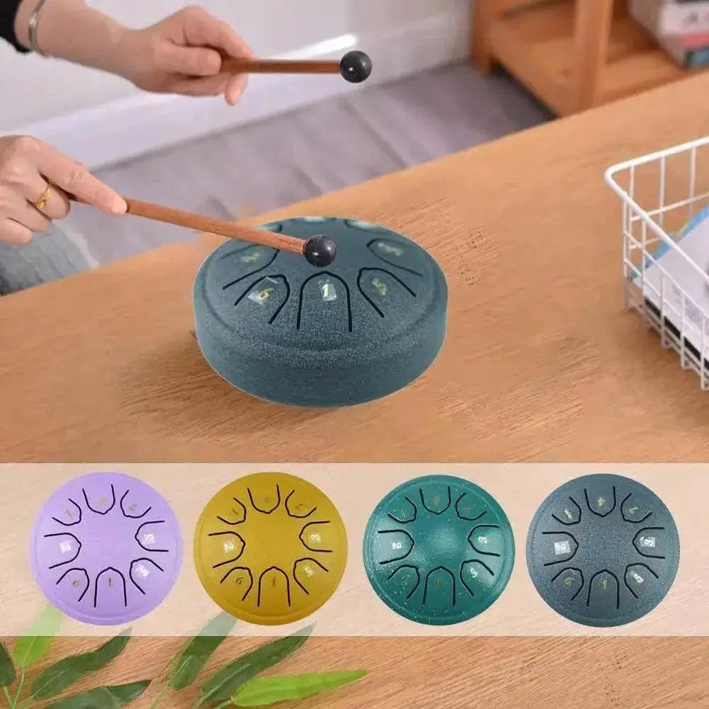  4.5 Inch 8 Tone Steel Tongue Drum Mini Hand Pan Drum With Drumsticks Tambourine And Accessories -  ToylandEU™