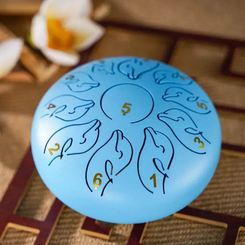 Steel Tongue Drum 6 Inch 11 Tone Handpan Ethereal Drum Portable Mini Music Drum for Children Yoga Meditation - ToylandEU