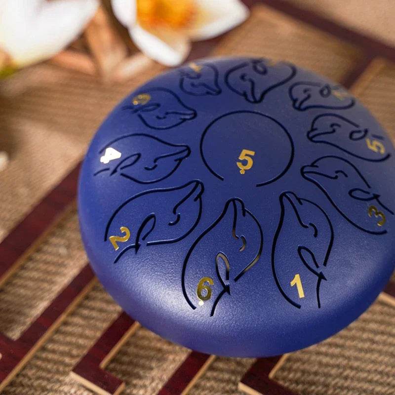 Steel Tongue Drum 6 Inch 11 Tone Handpan Ethereal Drum Portable Mini Music Drum for Children Yoga Meditation - ToylandEU