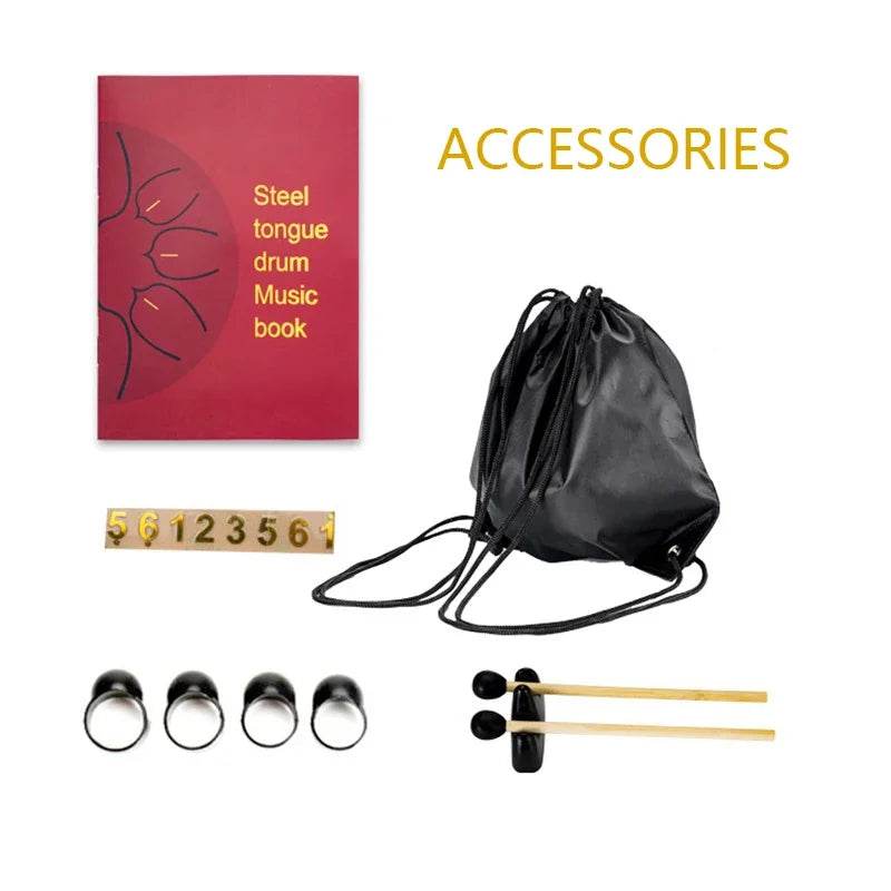 Steel Tongue Drum 6 Inch 11 Tone Handpan Ethereal Drum Portable Mini Music Drum for Children Yoga Meditation - ToylandEU