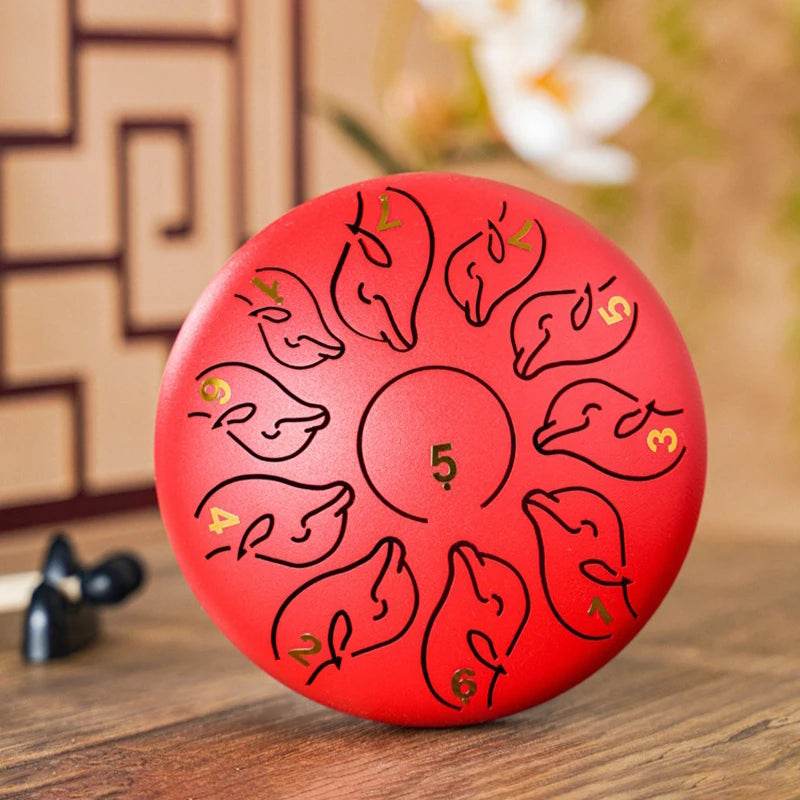 Steel Tongue Drum 6 Inch 11 Tone Handpan Ethereal Drum Portable Mini Music Drum for Children Yoga Meditation - ToylandEU