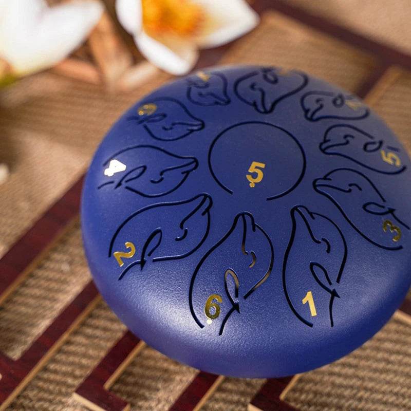Steel Tongue Drum 6 Inch 11 Tone Handpan Ethereal Drum Portable Mini Music Drum for Children Yoga Meditation - ToylandEU