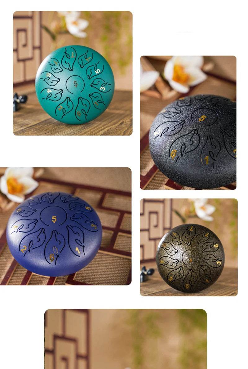 Steel Tongue Drum 6 Inch 11 Tone Handpan Ethereal Drum Portable Mini Music Drum for Children Yoga Meditation - ToylandEU