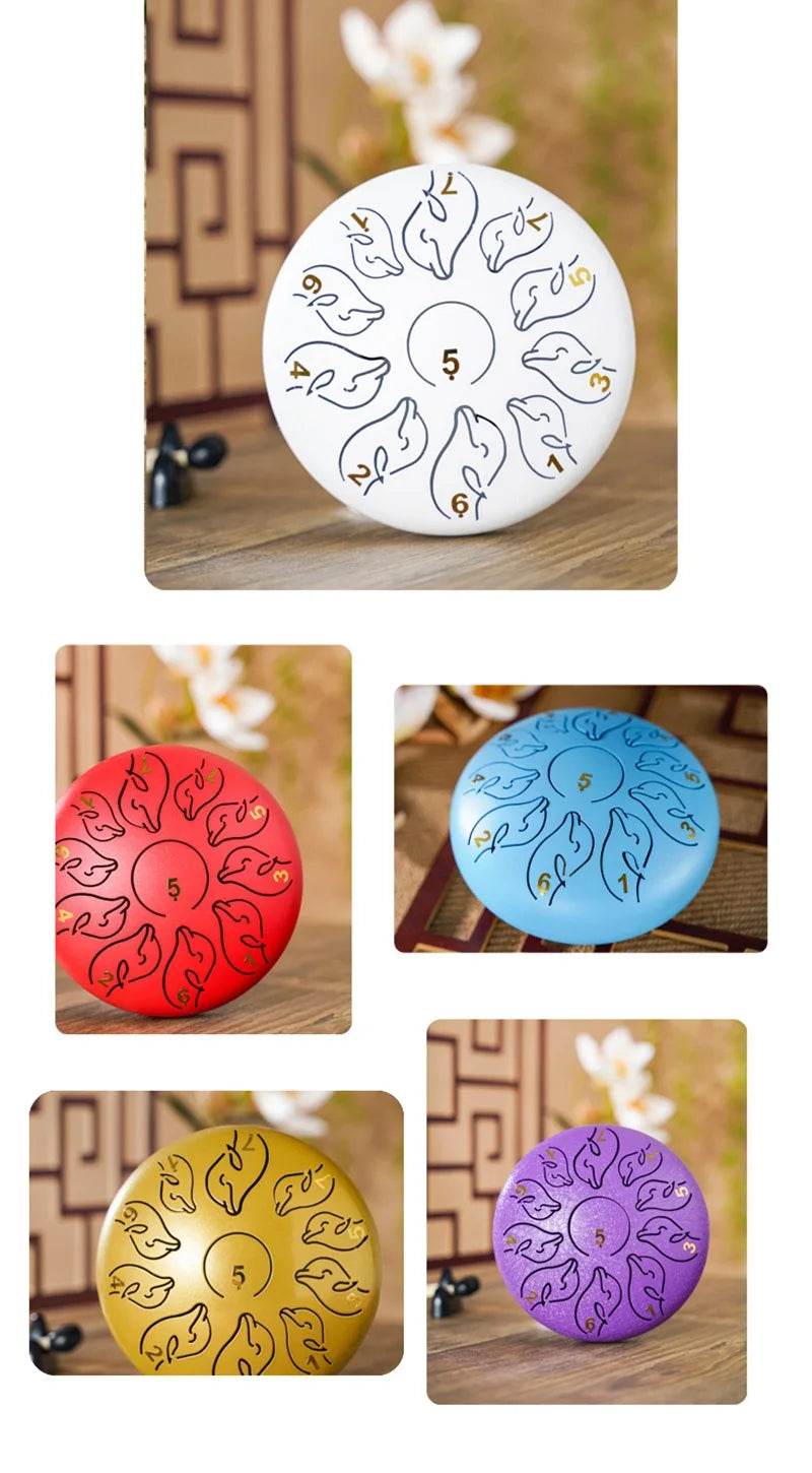 Steel Tongue Drum 6 Inch 11 Tone Handpan Ethereal Drum Portable Mini Music Drum for Children Yoga Meditation - ToylandEU