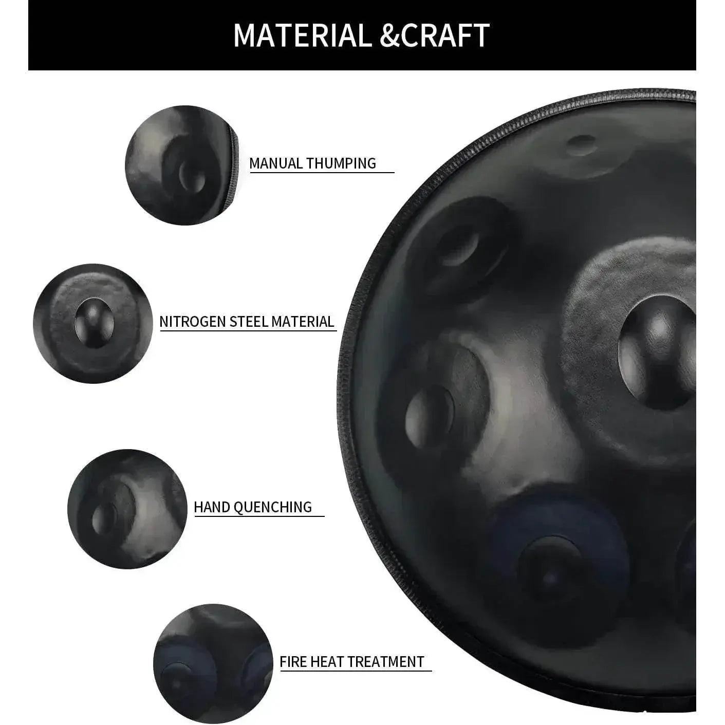  18 Inches Handpan 9 Notes G Minor Yoga Meditation Instrument Steel Tongue Drum Beginner Professional Stainless Steel Drum -  ToylandEU™