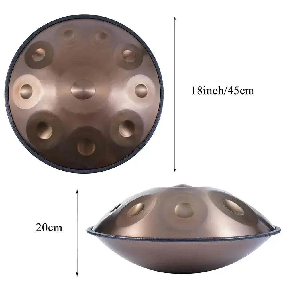  18 Inches Handpan 9 Notes G Minor Yoga Meditation Instrument Steel Tongue Drum Beginner Professional Stainless Steel Drum -  ToylandEU™