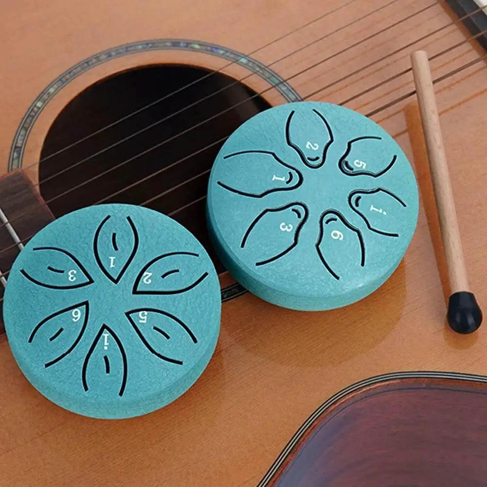  Steel Tongue Drum Portable Rain Drum Hand Pan Drum 3 Inch 6 Notes Percussion Musical Instrument for Yoga Meditation Toy -  ToylandEU™