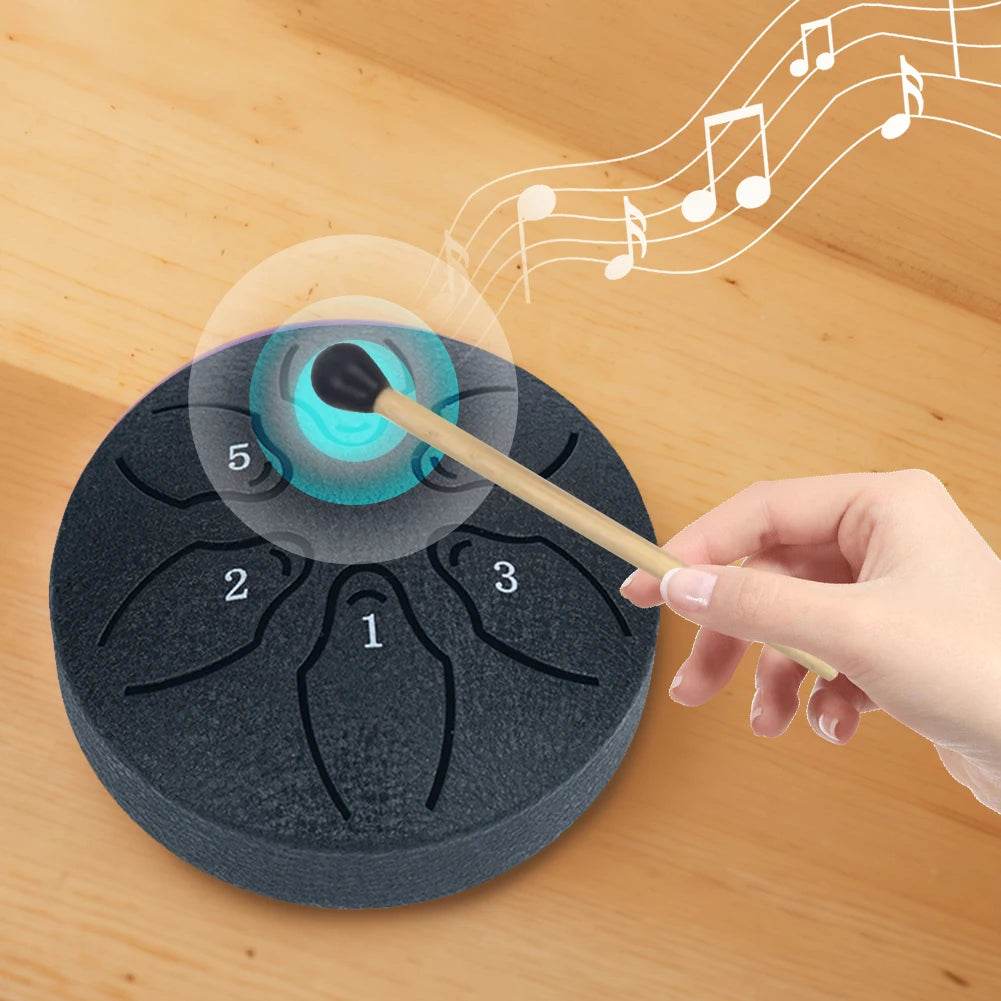 Steel Tongue Drum Portable Rain Drum Hand Pan Drum 3 Inch 6 Notes Percussion Musical Instrument for Yoga Meditation Toy - ToylandEU