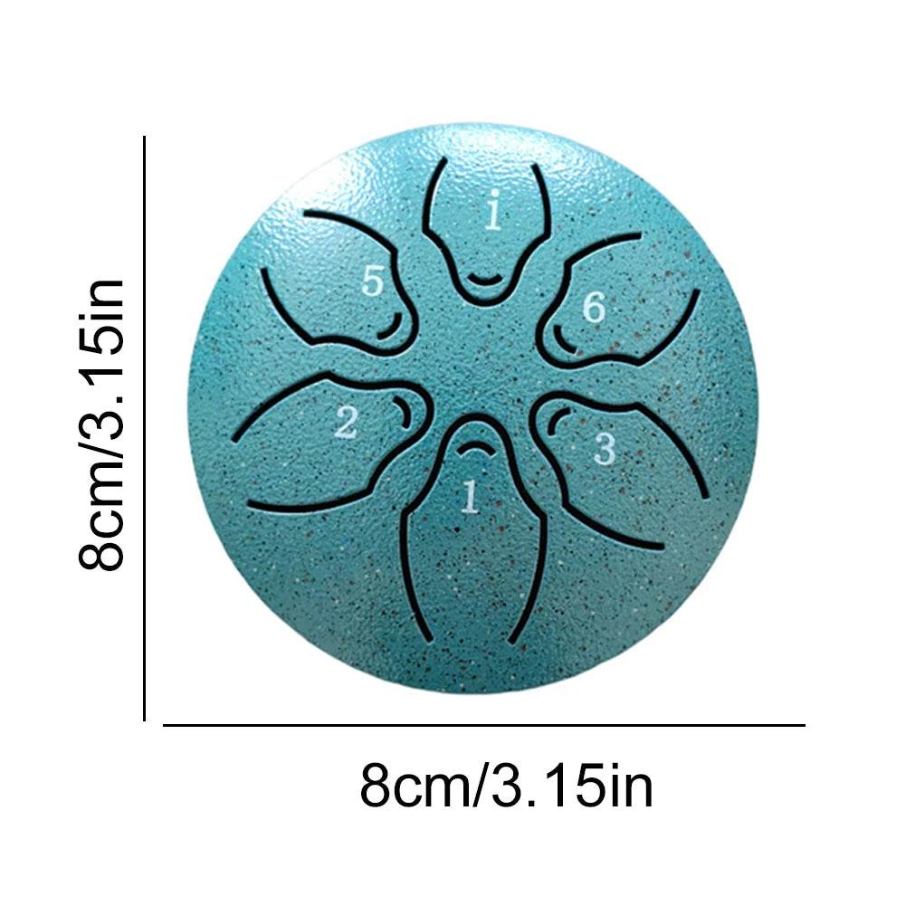 Steel Tongue Drum Portable Rain Drum Hand Pan Drum 3 Inch 6 Notes Percussion Musical Instrument for Yoga Meditation Toy - ToylandEU