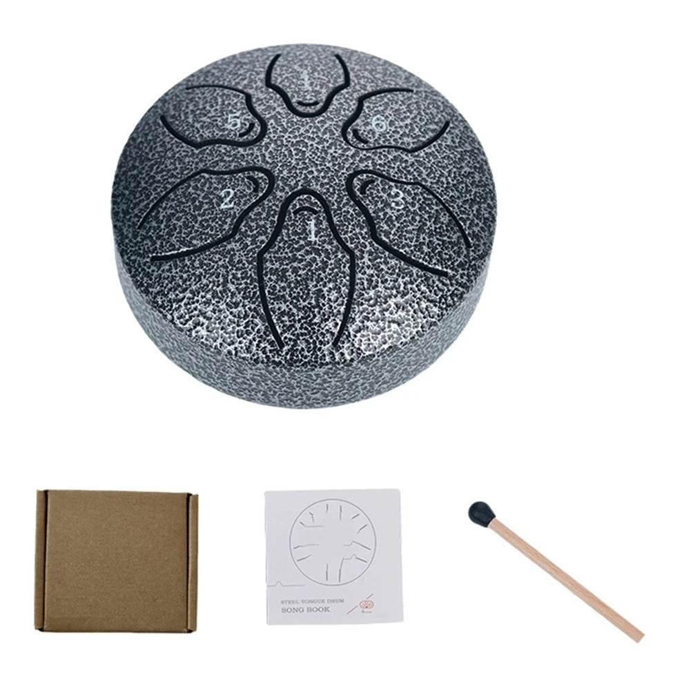 Steel Tongue Drum Portable Rain Drum Hand Pan Drum 3 Inch 6 Notes Percussion Musical Instrument for Yoga Meditation Toy - ToylandEU
