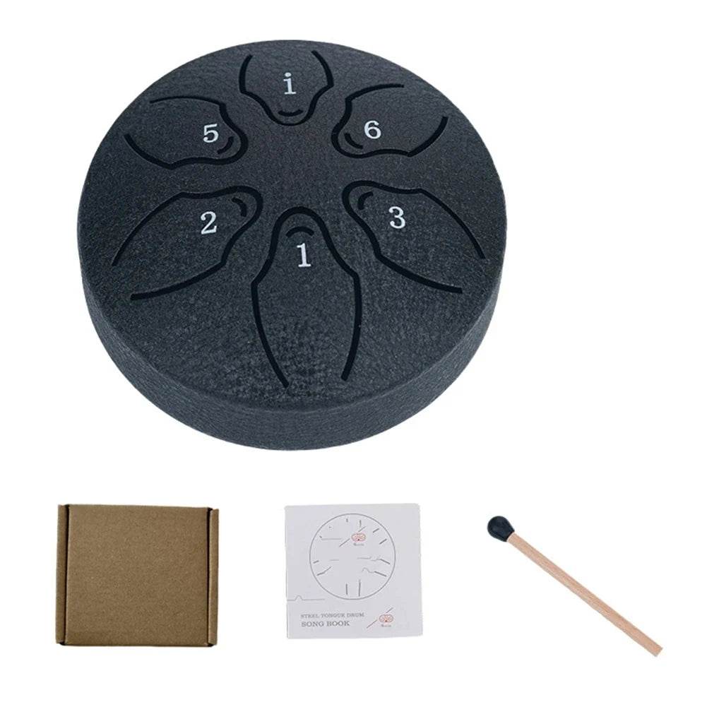 Steel Tongue Drum Portable Rain Drum Hand Pan Drum 3 Inch 6 Notes Percussion Musical Instrument for Yoga Meditation Toy - ToylandEU