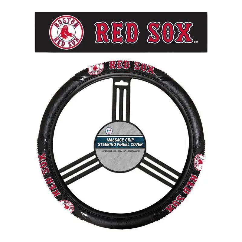  Boston Red Sox Steering Wheel Cover Massage Grip Style CO -  ToylandEU™