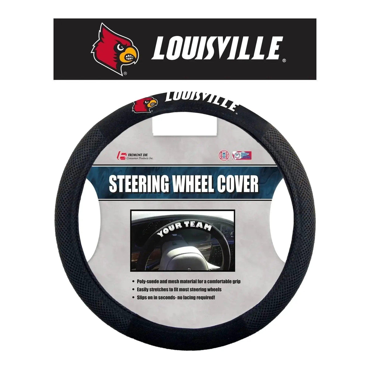  Louisville Cardinals Steering Wheel Cover Mesh Style CO -  ToylandEU™