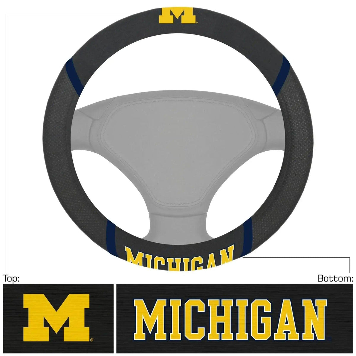  Michigan Wolverines Steering Wheel Cover Mesh And Stitching -  ToylandEU™