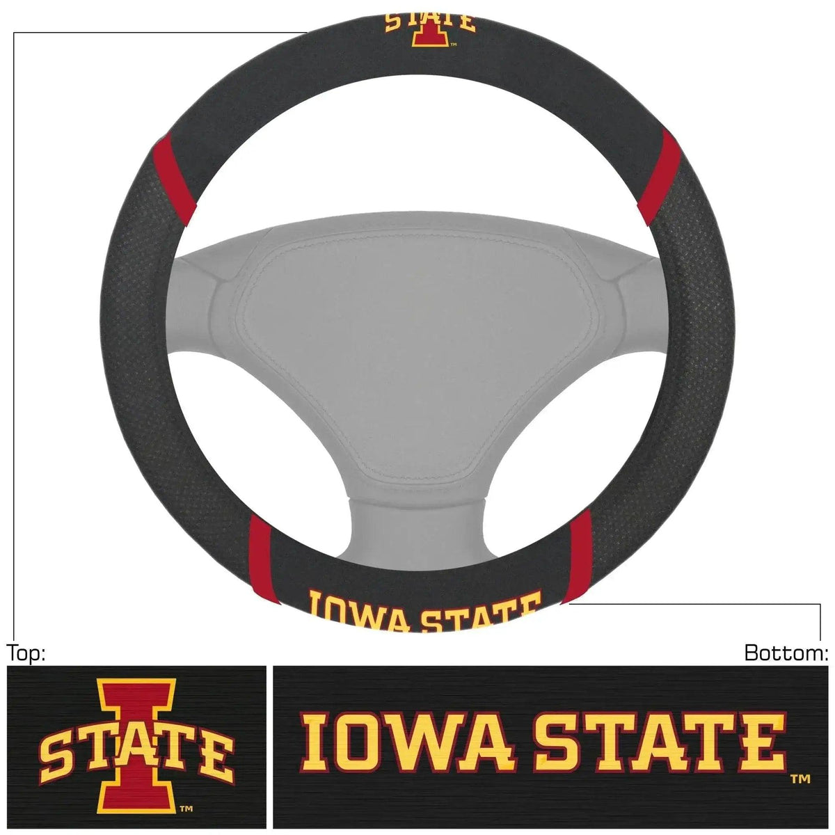  Iowa State Cyclones Steering Wheel Cover Mesh Stitched -  ToylandEU™