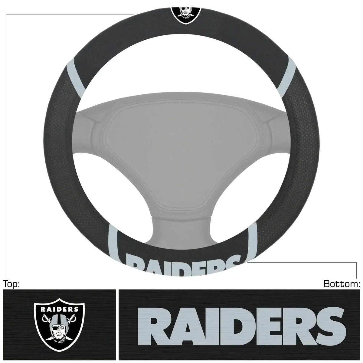 Las Vegas Raiders Steering Wheel Cover Mesh Stitched -  ToylandEU™