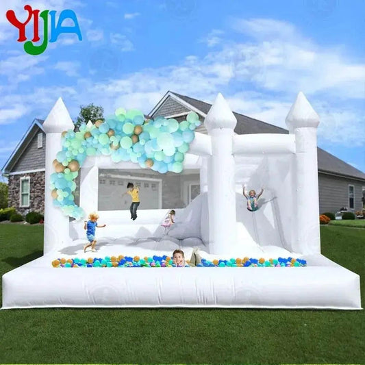  Stock Heavy Duty PVC 15Ft White Bounce House Castle For Party -  ToylandEU™